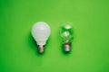 Idea concept with led bulb and tungsten bulbs Royalty Free Stock Photo