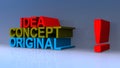 Idea concept original on blue