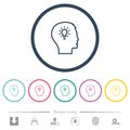 Idea concept outline flat color icons in round outlines Royalty Free Stock Photo