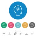 Idea concept outline flat round icons Royalty Free Stock Photo