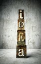 Idea concept, vintage letterpress type Royalty Free Stock Photo