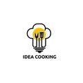 Idea cooking logo vector concept, icon, element, and template for company