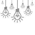 Idea, creative concept bulb sign, innovations background - vector