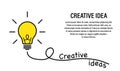 Idea creative concept. Vector isolated success illustration. Lamp idea business concept. Power energy. Brain light bulb icon