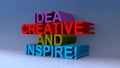 Idea creative and inspire on blue