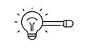 Idea and Creativity Icon, Lightbulb with Pencil, vector design Generative AI Royalty Free Stock Photo