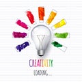 Idea. Design of progress bar, loading creativity