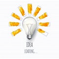 Idea. Design of progress bar, loading creativity