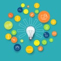 Idea. Design of progress bar, loading creativity