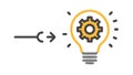 Idea Development Gear Lightbulb Icon, vector design Generative AI Royalty Free Stock Photo