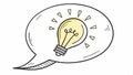 Idea development light bulb dots doodle in speech bubble, Vector Design, Generative AI Royalty Free Stock Photo