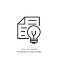 Idea Document Icon: Paper with Light Bulb Royalty Free Stock Photo