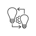 Idea exchange black line icon. Soft skills. Pictogram for web, mobile app, promo. UI UX design element