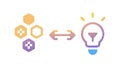 Idea Exchange Connection Icon: Innovation and Problem Solving, vector design Generative AI Royalty Free Stock Photo