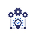 idea execution icon with gears