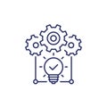 idea execution line icon on white, vector