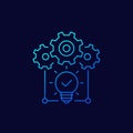 idea execution line vector icon