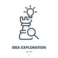 Idea Exploration Icon. Innovation, Creative, Brainstorm. Editable Stroke. Vector Icon