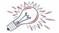 Idea explosion Lightbulb with burst effect, symbolizing breakthrough thinking and innovation spark. Vector Design, Generative AI Royalty Free Stock Photo