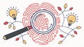 Idea fingerprint scan: lightbulb identity and innovation ID. #ideafingerprint vector design Generative AI