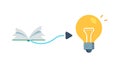 Idea Flow from Book to Light Bulb, Inspiration Concept, vector design Generative AI Royalty Free Stock Photo