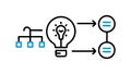 Idea Flowchart Lightbulb Vector Icon Ã¢â¬\' Process Innovation, vector design Generative AI Royalty Free Stock Photo