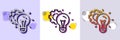 Idea gear line icon. Settings cogwheel sign. Working process. Halftone dotted pattern. Vector
