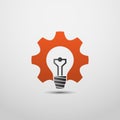 Idea gear logo, Light bulb idea icon.