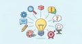 Idea Generation Light Bulb, Creative Thinking, Innovation Concept Royalty Free Stock Photo