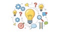 Idea Generation Light Bulb, Gears, and Problem Solving Concept Royalty Free Stock Photo
