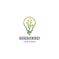 Idea green energy with bulb logo