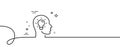 Idea head line icon. Lightbulb sign. Core value. Continuous line with curl. Vector Royalty Free Stock Photo