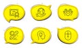 Idea head, Safe time and Swipe up icons set. Project edit sign. Lightbulb, Hold clock, Scrolling page. Vector