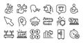 Idea head, Wifi and Share line icons set. Vector