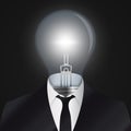 Idea. Human head with bulb symbol. Vector Royalty Free Stock Photo