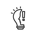 Black line icon for Idea, belief and conclusion