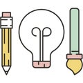 Idea icon bulb light and creative tool vector