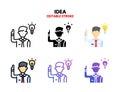 Idea icon set with different styles. Royalty Free Stock Photo