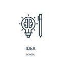 idea icon vector from school collection. Thin line idea outline icon vector illustration. Linear symbol for use on web and mobile