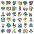 Idea icons set vector flat