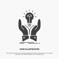 idea, ideas, creative, share, hands Icon. glyph vector gray symbol for UI and UX, website or mobile application