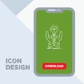idea, ideas, creative, share, hands Line Icon in Mobile for Download Page