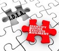 Idea Identify Define Execute Augment Acronym Puzzle Piece Solve