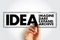 IDEA - Imagine, Dare, Expand, Achieve acronym text stamp, business concept background Royalty Free Stock Photo