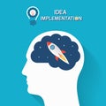 Idea implementation and startup business concept.