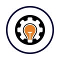 idea, innovation, bulb, gear, creative innovation icon