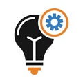 idea, innovation, bulb, gear, creative innovation icon