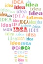 Idea and innovation concept with typographic lightbulb, vector illustration Royalty Free Stock Photo
