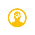 Idea, insight icon in circle