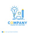 Idea, insight, key, lamp, lightbulb Blue Yellow Business Logo te